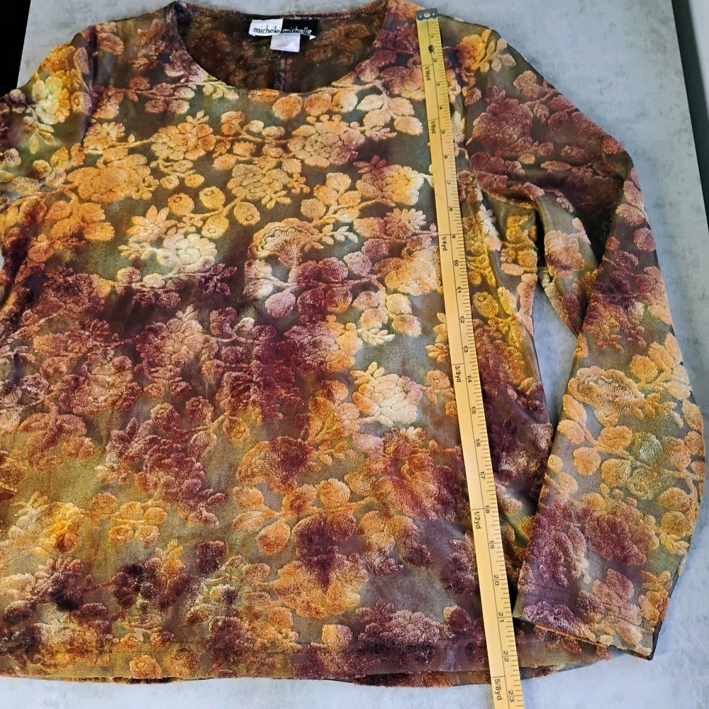 Michele Michelle Y2K Top Womens Small Burnout Velvet Vintage 90s Fairy Grunge - Picture 7 of 8